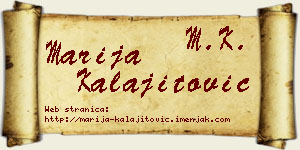 Marija Kalajitović vizit kartica
